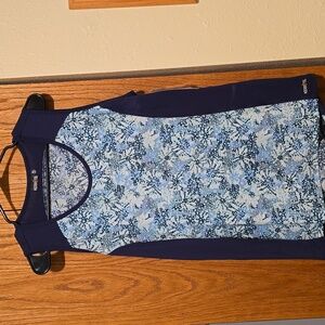 Ladies Kerrits Ice Fil Tank - Blue Star Meadow, cooling top for horse lovers, XL